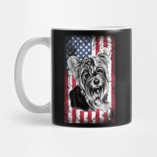 Patriotic Yorkie American Flag Mug